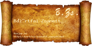 Bártfai Zsanett névjegykártya